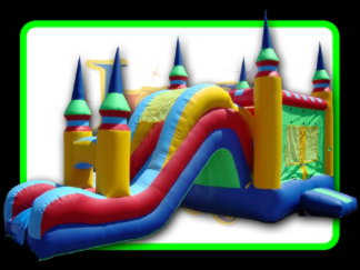 Picture of the Fancy Castle 3 in 1 Jump and Slide front view