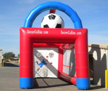 Picture of our inflatable soccer kicking cage
